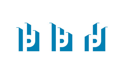 Letter P building logo design vector