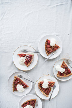 Poached pear tart