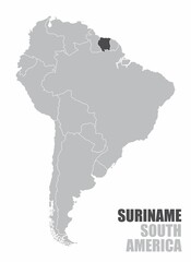 South America Suriname map