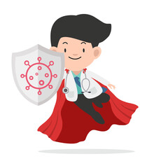Super doctor  shield against the coronavirus