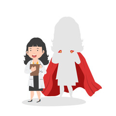 Super doctor Woman vector concept cartoon
