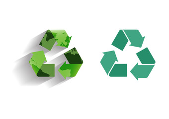 Obraz premium Recycle icon logo vector illustration .