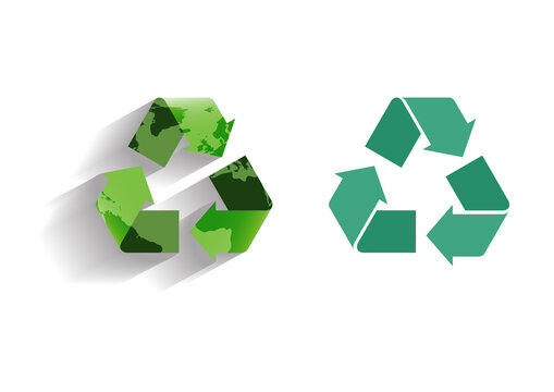 Recycle icon logo vector illustration .