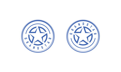 Star emblem, logo design vector