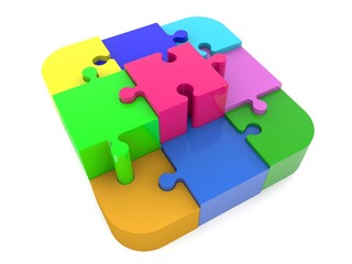 A colorful puzzle like steps up