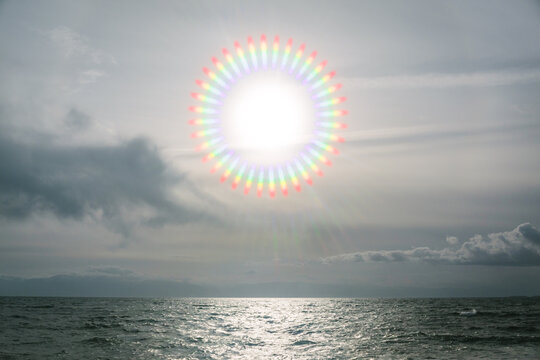 Sunburst over the ocean