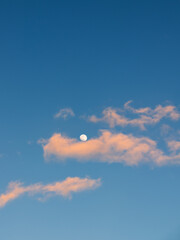 Pink Clouds and Full Moon