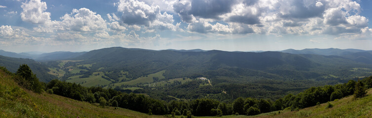Obraz na płótnie Canvas panorama view from the top of the mountain in Poland