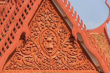 detail of the roof of The National Museum of Cambodia in Phnom Penh, Cambodia