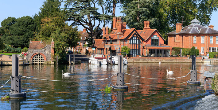 Thames Riverside Tudor house in Marlow, England.