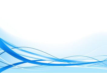 Abstract blue wavy with blurred light curved lines background. Vector, illustration, eps10