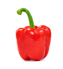 red sweet bell pepper sliced isolated on white background