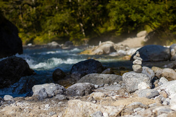 Flussbett in den Deutschen Alpen bei Ramsau