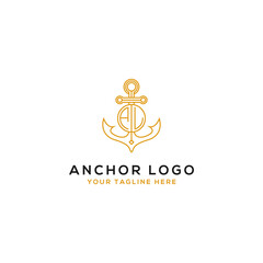 Logo Design AL anchor artistic alphabet logo icons that are elegant, trendy. - Vector