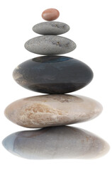Fototapeta na wymiar balance rocks pebbles isolated in white background - 3d rendering