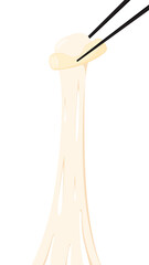 Tteokbokki Noodle vector. korean food. Spicy rice cake vector.