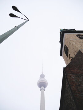 View of the top of the Fernsehturm in Berlin