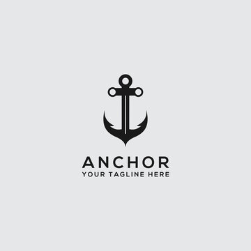 Elegant, trendy, artistic logo icon anchor Logo Design. - Vector