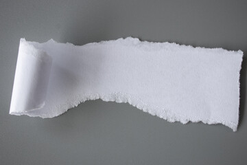 white torn paper on gray background. collection paper rip