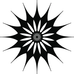 black and white flower