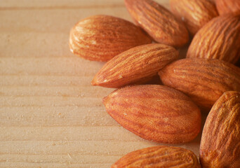 dried almond nut, almond seed isolated background
