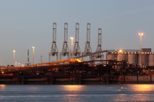 Port of Rotterdam around sunset