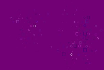 Light Pink, Blue vector texture with disks, rectangles.