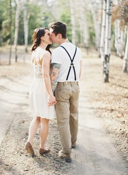 Couple on dirt road