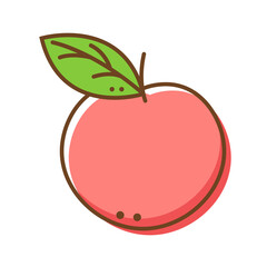 Peach vector. Peach doodle logo. Peach on white background. Peach logo design.