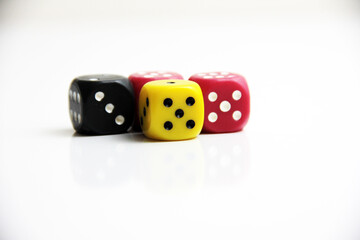 decorative and colorful cube dice