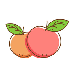 Peach vector. Peach doodle logo. Peach on white background. Peach logo design.