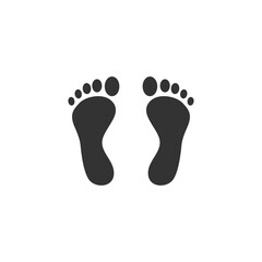 Human foot prints isolated on a white background