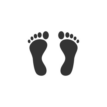 Human foot prints isolated on a white background