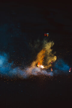 Powerful fire cracker explosion