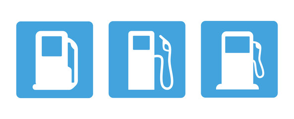 fuel icon, logo, sign, symbol vector illustration set isolated on white background