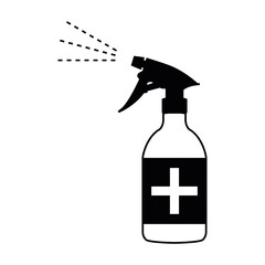Spray bottle with white cross