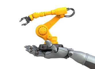 Industrial robot arms in Robot's hand