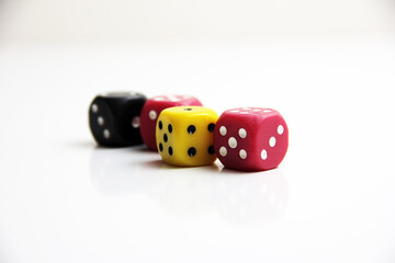 decorative and colorful cube dice