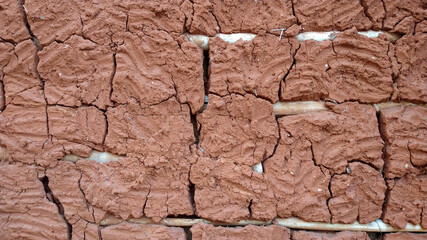 Closeup on cob wall texture