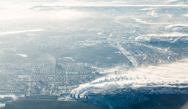 Flying over -30 Celsius Moscow