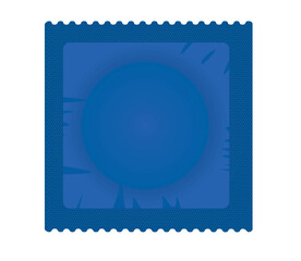 Obraz premium Condom blue pack. vector illustration