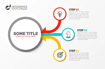 Foto op Plexiglas Infographic design template. Creative concept with 3 steps © kuliperko