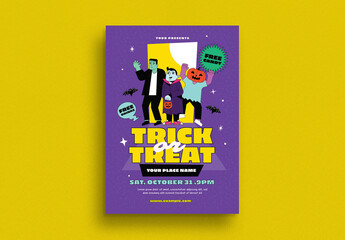 Trick or Treat Party Flyer Layout