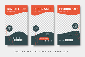 Social media stories for fashion sale. Banner ads post background handcrafts design.