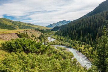 landscape with river in the mountains