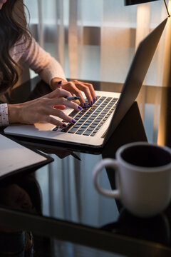 Woman working from home