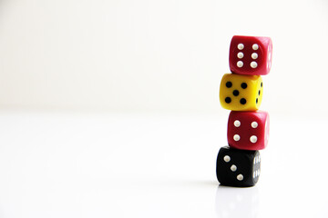 decorative and colorful cube dice