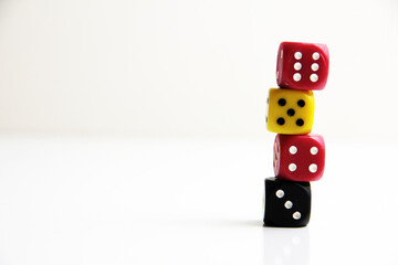 decorative and colorful cube dice