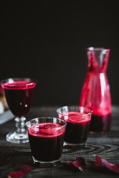 Freshly juiced beet and ginger smoothie