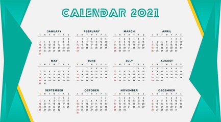 Desk calendar template 2021. Colourful printable Premium free Vector. Corporate and business calendar.